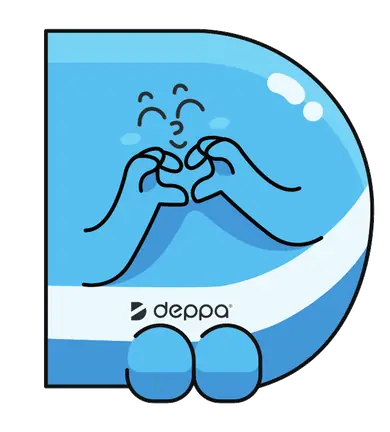 Фирменный персонаж Deppa показывает сердечко